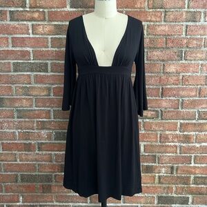 Tart Collection black plunge neck bell sleeve dress size XS
